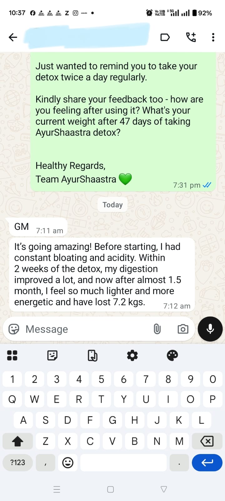 WhatsApp chat screenshot
